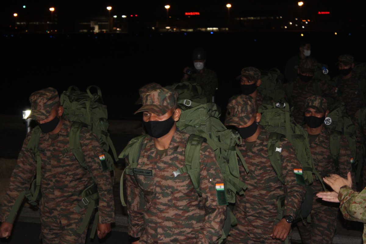 adgpi's tweet photo. #ExerciseDharmaGuardian 

The contingent of #IndianArmy arrived in #Japan to take part in Joint Military Exercise #DharmaGuardian with Japanese Ground Self Defence Forces #JGSDF commencing at Aibano Manoeuvre Area, #Japan. 

#IndiaJapanFriendship https://t.co/UGajmMpVWC