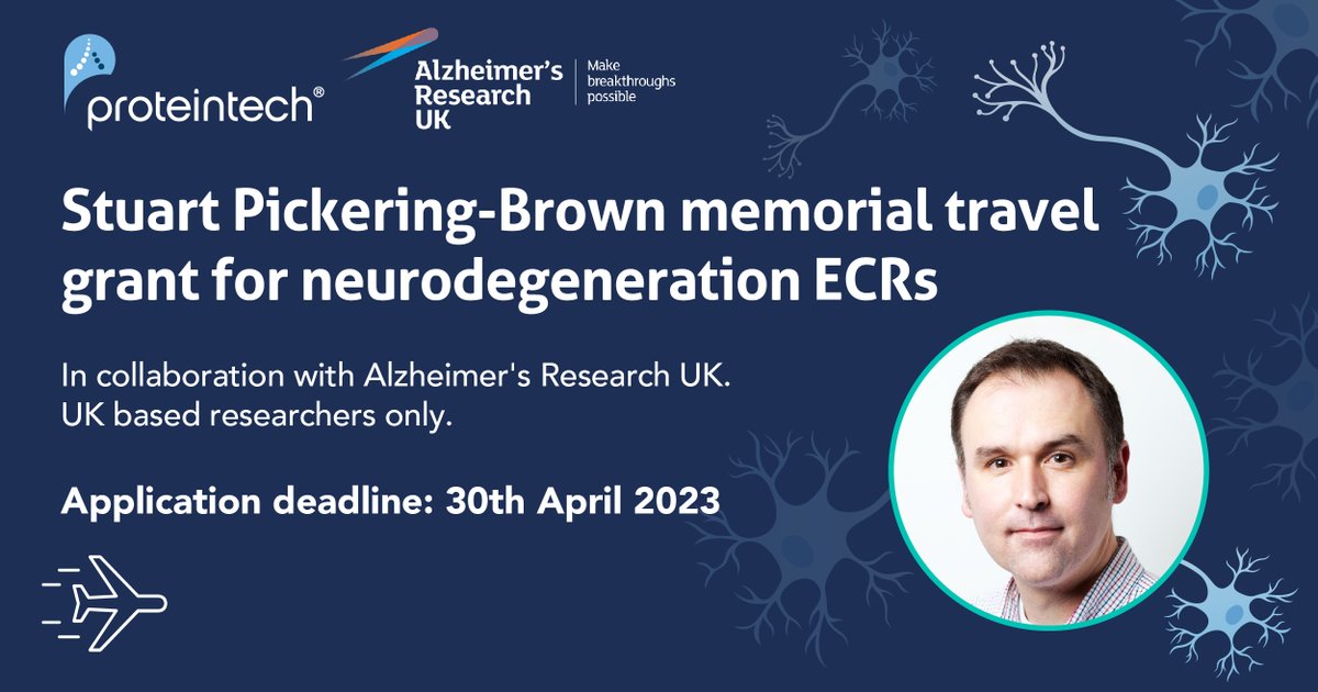 Research at ARUK (@arukscientist) on Twitter photo 📢Are you an ECR based in the UK working on neurodegeneration? Are you looking for travel grants to attend an upcoming conference?
Apply to our new travel grant in memory of Prof Stuart Pickering-Brown, in collaboration with <a href="/Proteintech/">Proteintech Group</a>. Find out more➡ow.ly/cjXq50MRXuX 📢Are you an ECR based in the UK working on neurodegeneration? Are you looking for travel grants to attend an upcoming conference?
Apply to our new travel grant in memory of Prof Stuart Pickering-Brown, in collaboration with <a href="/Proteintech/">Proteintech Group</a>. Find out more➡ow.ly/cjXq50MRXuX