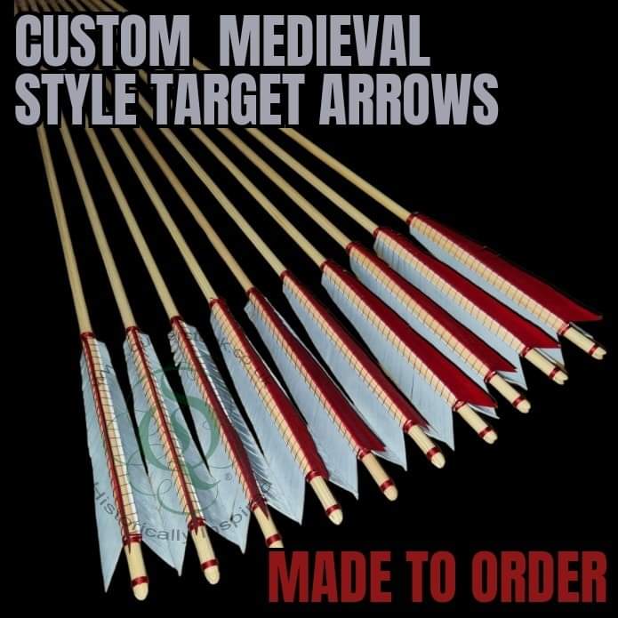 Quiverstock's tweet photo. From our archery workshop; a set of self-nocked premium medieval style target arrows in custom colours.
#archery #medieval #longbow #arrows #englishlongbow #reenactment https://t.co/ieytUREzkv