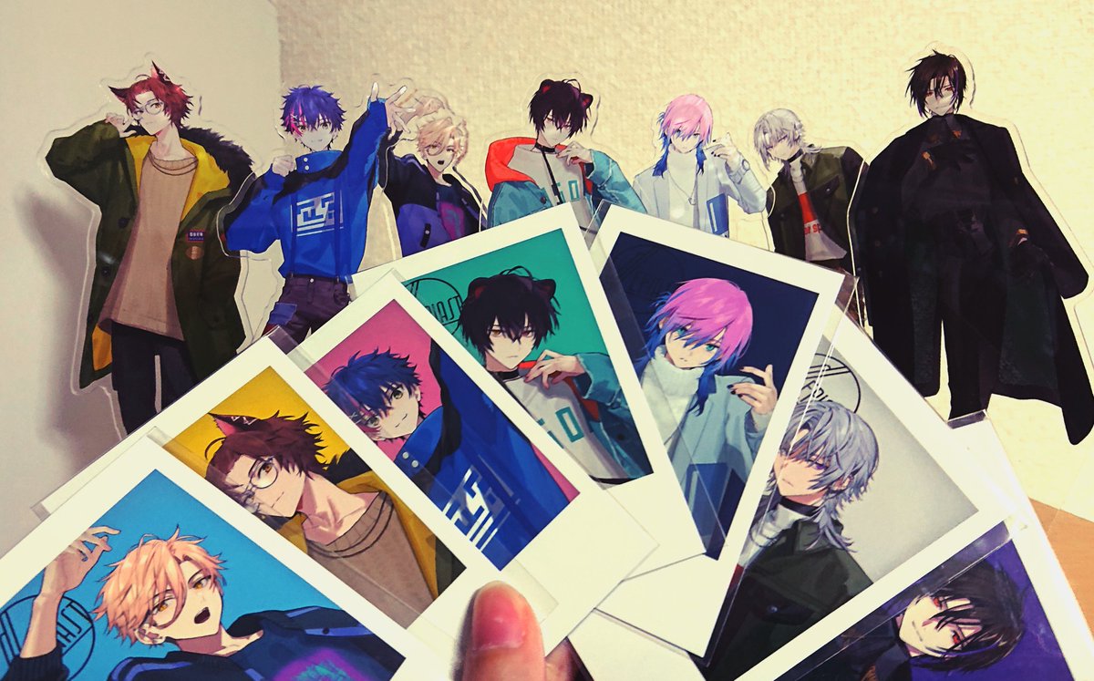 multiple boys 6+boys glasses pink hair blue hair jacket animal ears  illustration images