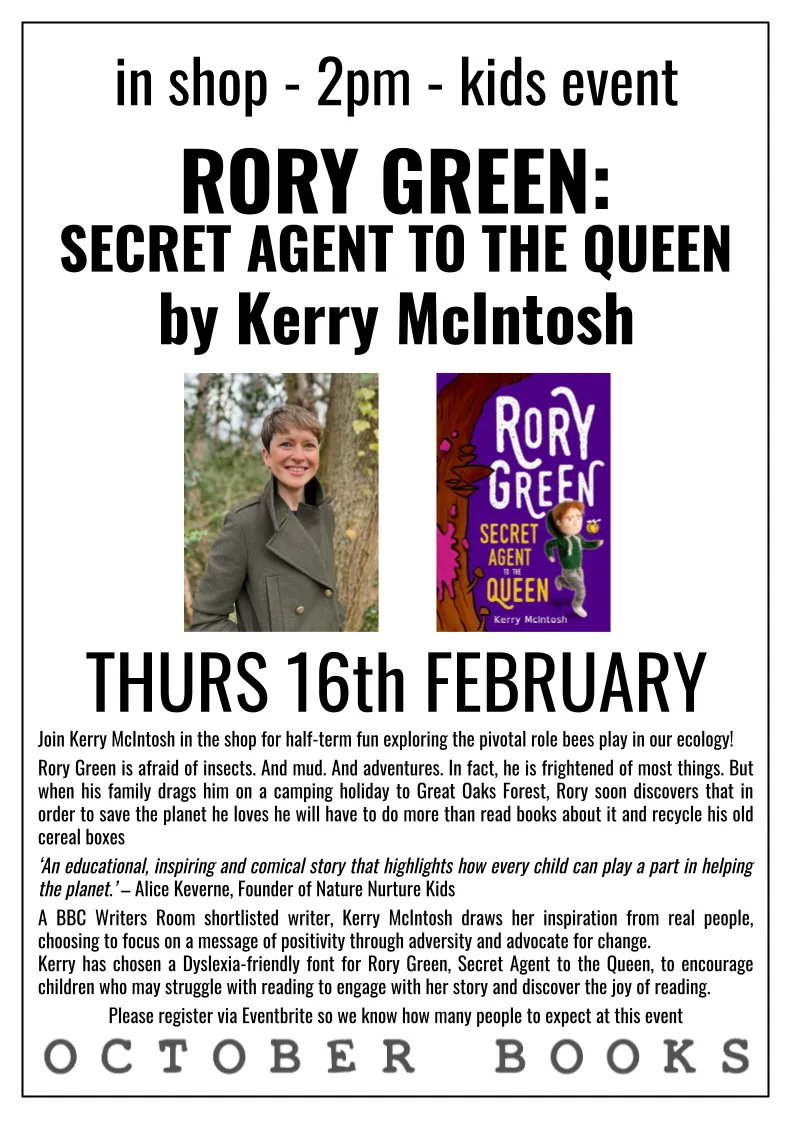 OctoberBooks's tweet photo. ⏳ TODAY - Join @kmcintoshwrites in the shop for half-term fun exploring the pivotal role bees play in our ecology! 

📅 Thursday 16th February 

📌 in the shop - 2pm - for ages 6yrs+ - free entry! 

https://t.co/wP33keOYbb https://t.co/3hMGAwpQI0