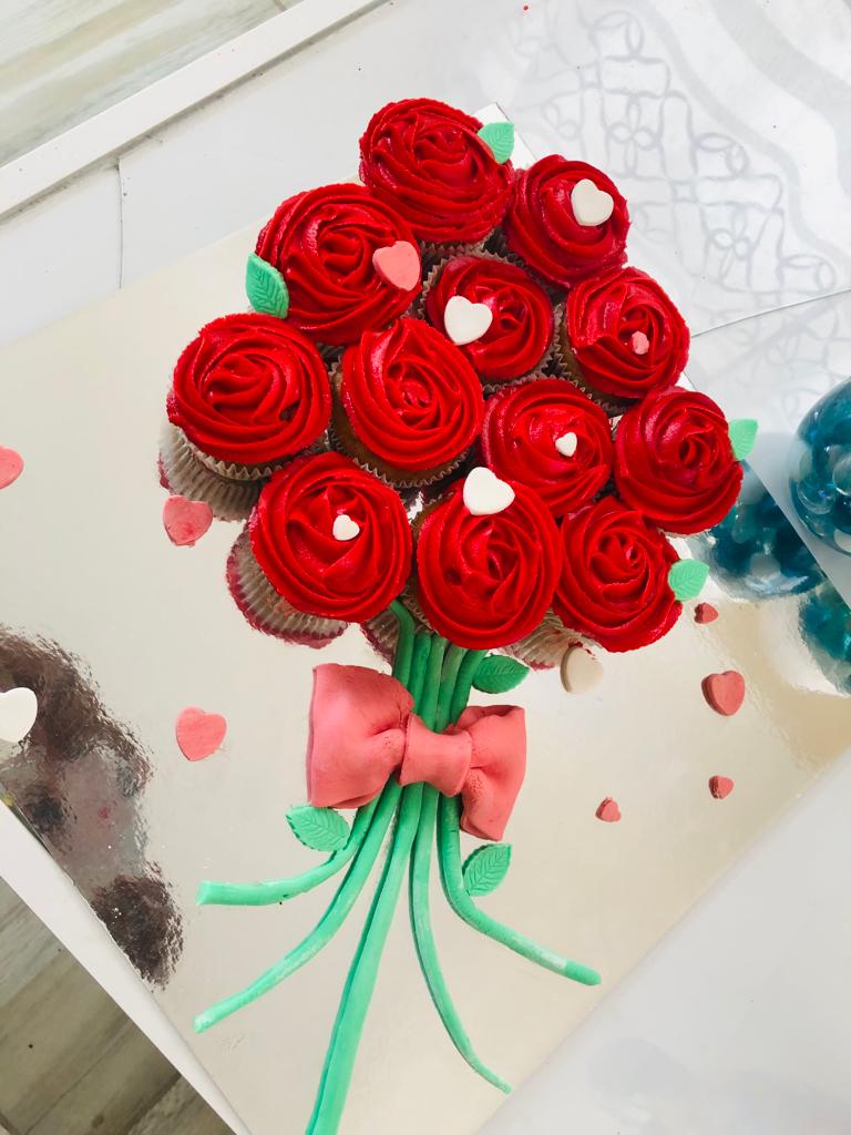 A cute flower cupcake bouquet for Valentines Day
A happy client she was😊

You can make your loved ones birthday with a nice cupcake bouquet

Get in touch with us so we may assist you