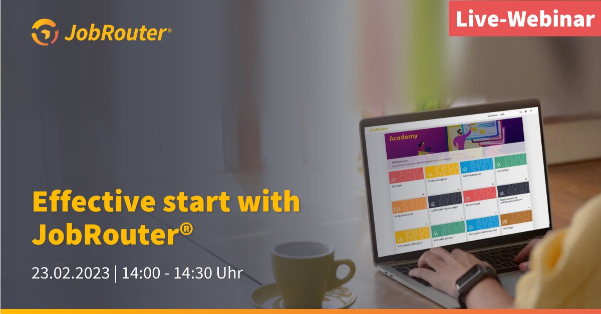 It´s webinar time! ⌚ Take the chance to gain more knowledge about JobRouter® Academy. Join our live webinar on 23rd of February from 2:00 PM till 2:30 PM (Europe/Berlin) to see the courses available and how you can benefit with them! Register here 👉 bit.ly/3Li4Zak