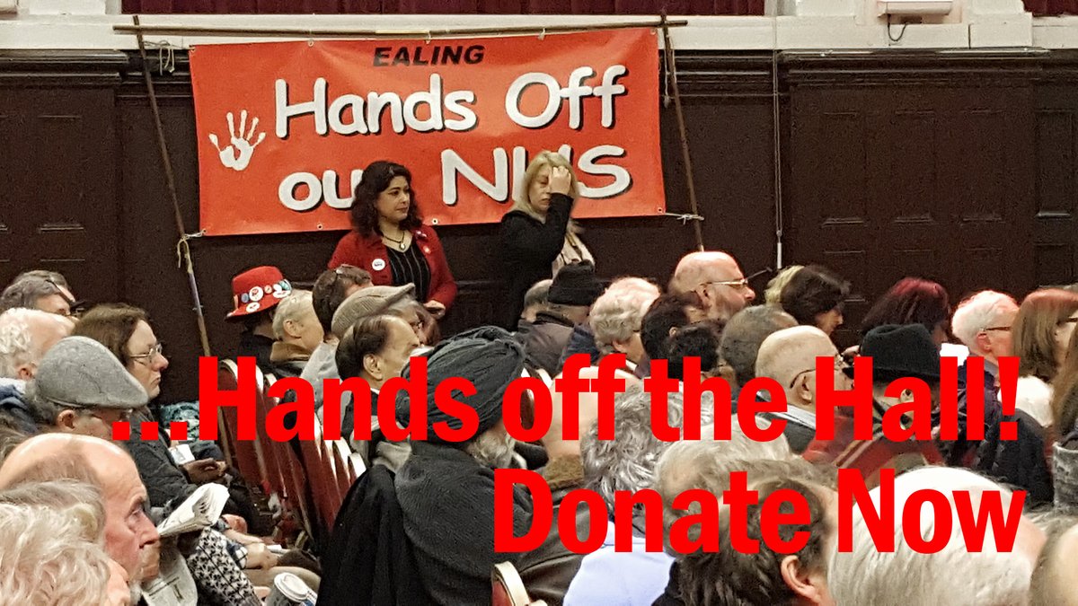 If #ealing’s Victoria Hall is turned into a hotel there’ll be no affordable large central venue for protest meetings like <a href="/EalingSoNHS/">Ealing Save our NHS</a>. Act now crowdjustice.com/case/save-the-… Since 1888 at centre of community life for #Acton #Greenford #Hanwell #Northolt #Perivale #Southall
