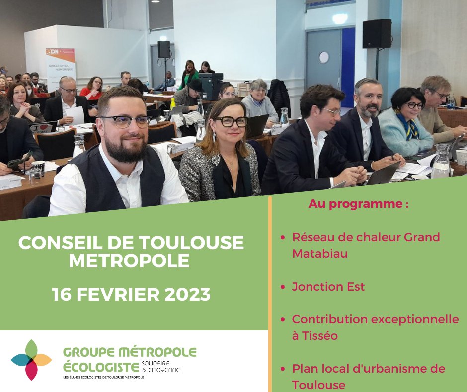 🔴Aujourd'hui se tient le Conseil de #Toulouse Métropole🔴 Déroulez ce fil tout au long de la journée pour suivre nos interventions🧶 Pour suivre en direct le #ConseilTM : metropole.toulouse.fr