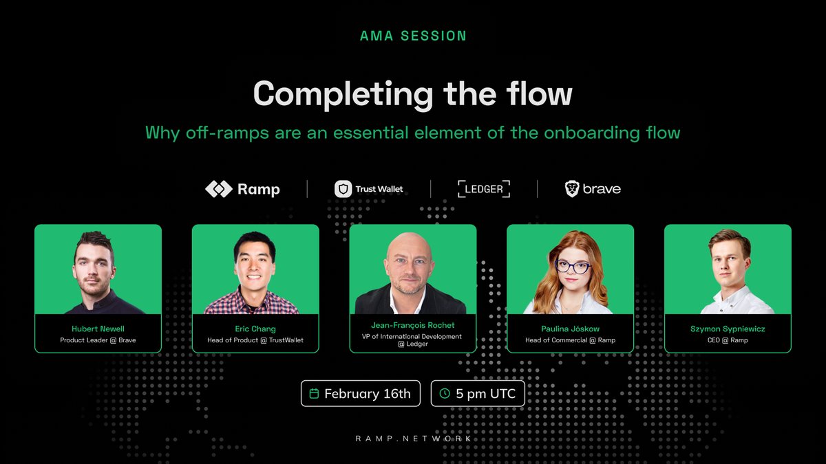 RampNetwork's tweet photo. We go Live in 7 hours! 🔥 Find out how to complete the flow with @brave, @Ledger and @TrustWallet 👇
https://t.co/PRW38I3bMC

 #offramp #brave #ledger #trustwallet https://t.co/elbOuqaT5I