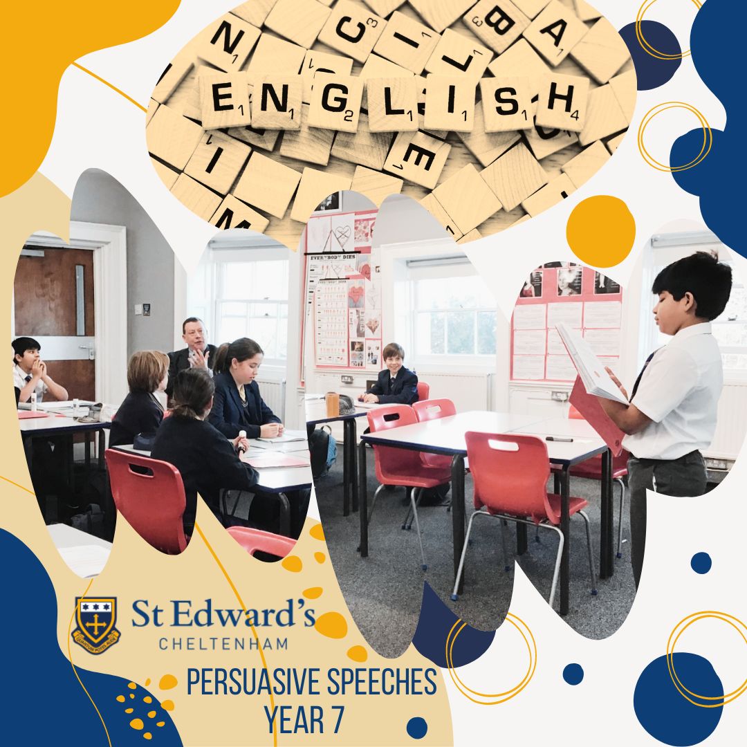 StEdwardsChelt's tweet photo. Year 7 have been working on persuasive speeches about aspects of school they would like to change. They enjoyed having the chance to give their opinion to Mr Burke and to hear his response.
Here is Sid S trying to persuade Mr Burke that homework should be banned!
#SECEnglish https://t.co/02OFbMrTNj