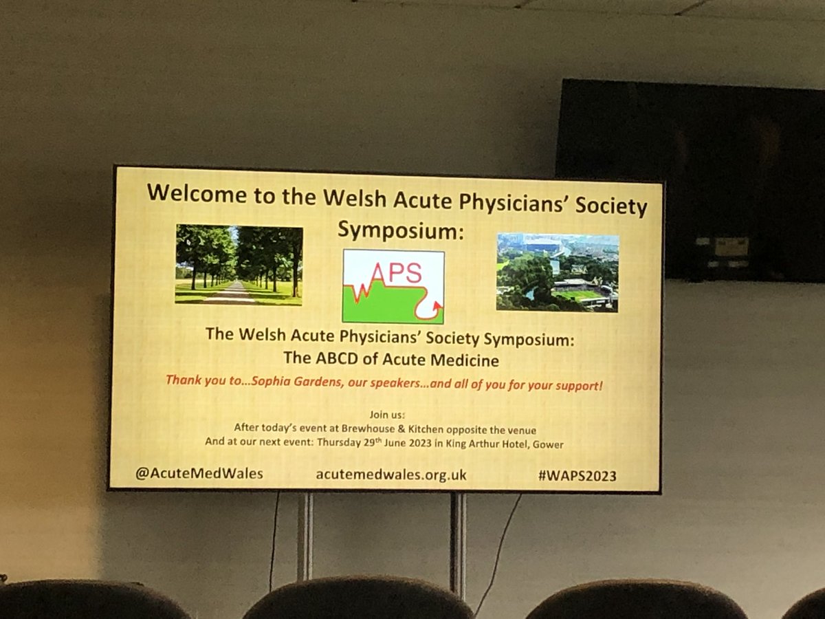 Happy to be here at one of my favourite places Sophia Gardens for the Welsh Acute Physicians Society symposium -The ABCD of Acute Medicine #WAPS2023 <a href="/AcuteAnps/">Emergency & Acute Medicine ANPS</a>