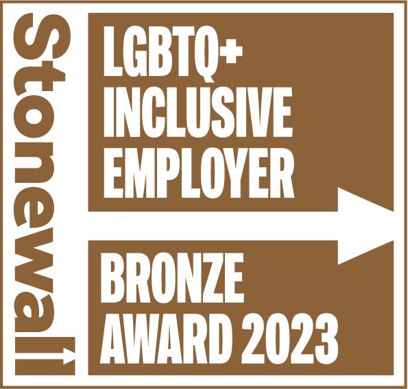 We're proud to  have risen 53 places in this year’s Workplace Equality Index and have been awarded a Bronze award for our work to create a more inclusive workplace by <a href="/stonewalluk/">Stonewall</a>! 🎉