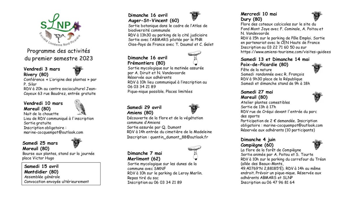 Two__D's tweet photo. 📢 Le programme des activités de la Société Linnéenne de Nord-Picardie #SLNP est là !
📖 Sortez votre agenda pour ne rien louper de Mars à Juin. https://t.co/R54gGUfwte