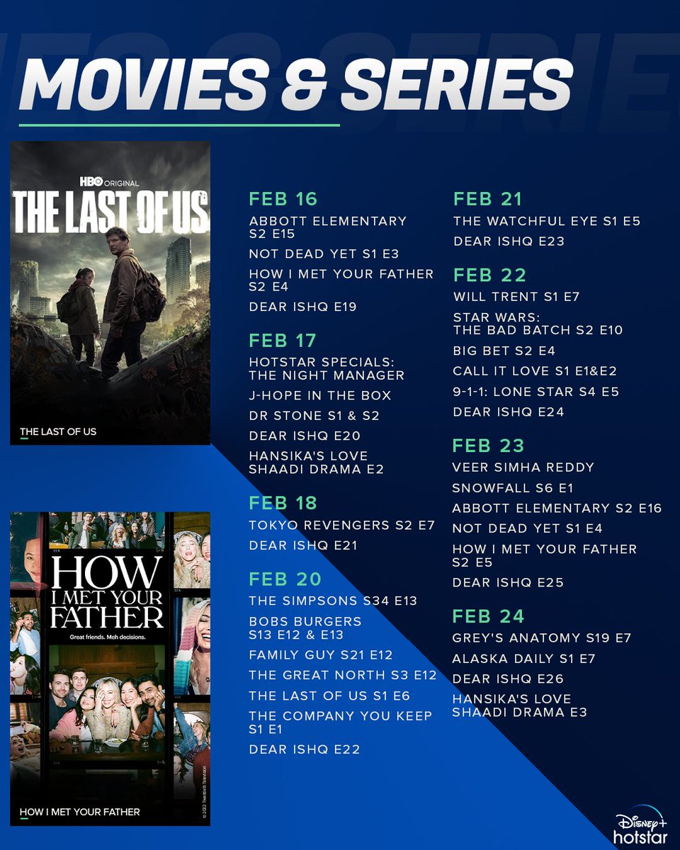 global_ott's tweet image. #DisneyPlusHS second half of February streaming calendar