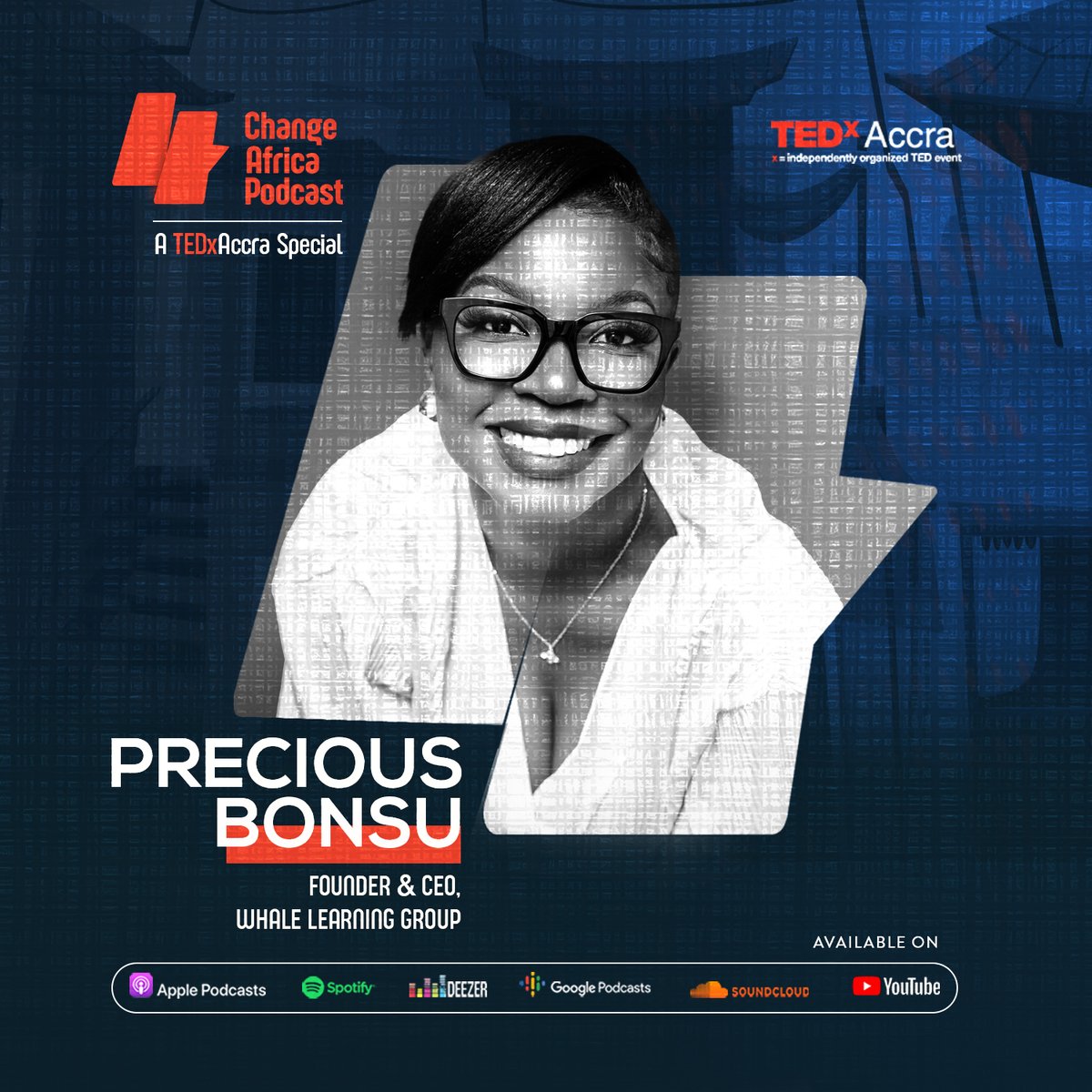 On this episode, we re-imagine the learning environment with <a href="/preciousbonsu/">The Global Teacher ✨</a>.Precious shares deep insight into delivering holistic education and shaping the next generation of global leaders. 

🎧Listen here: 
linktr.ee/changeafricapo… 

#ChangeAfricaPodcast #TEDxAccra #Education