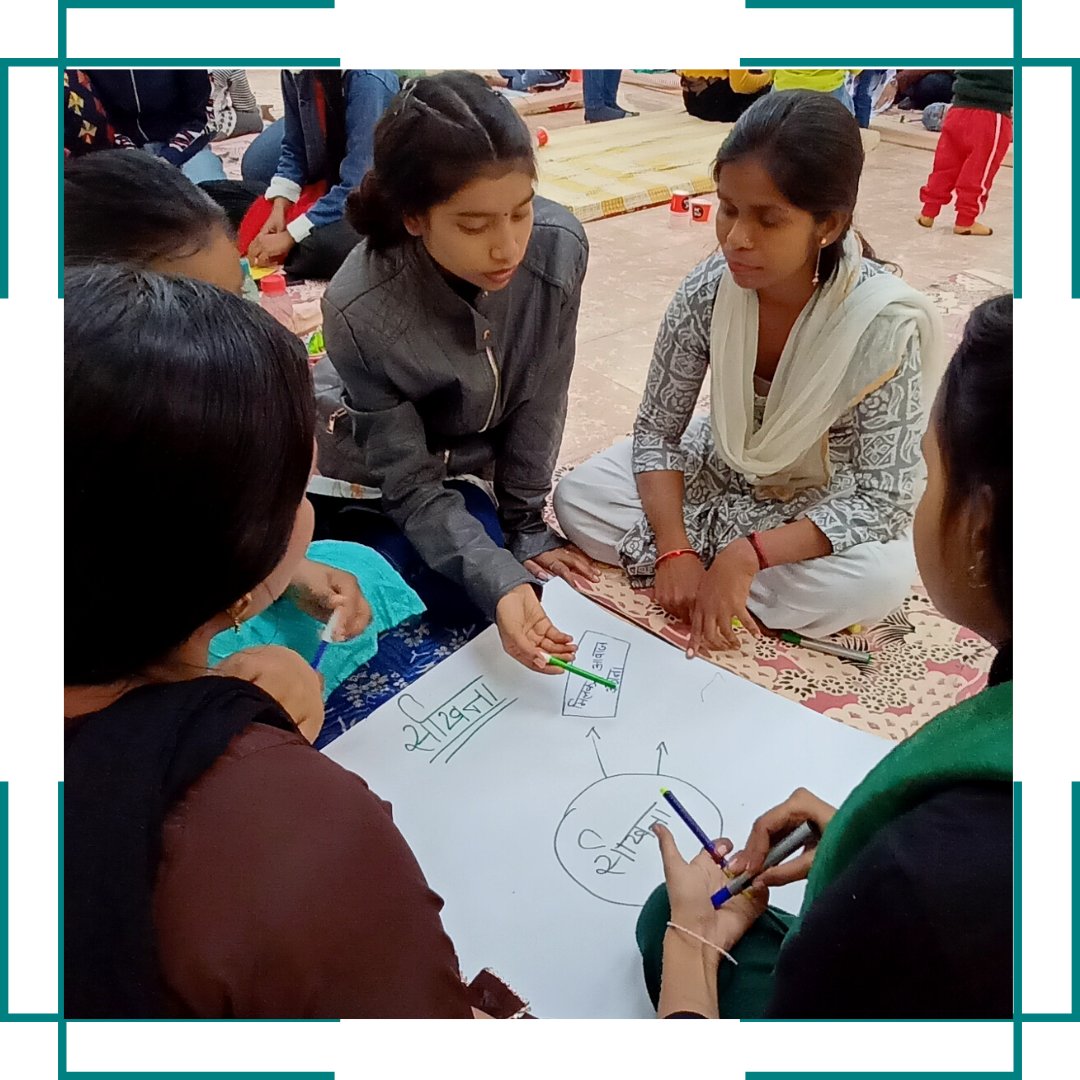 Earlier this month, we facilitated a full-day workshop on understanding #ParticipatoryResearch with 30 women domestic workers and adolescents!

Through the training, participants were introduced to various tools and methodologies of participatory research.