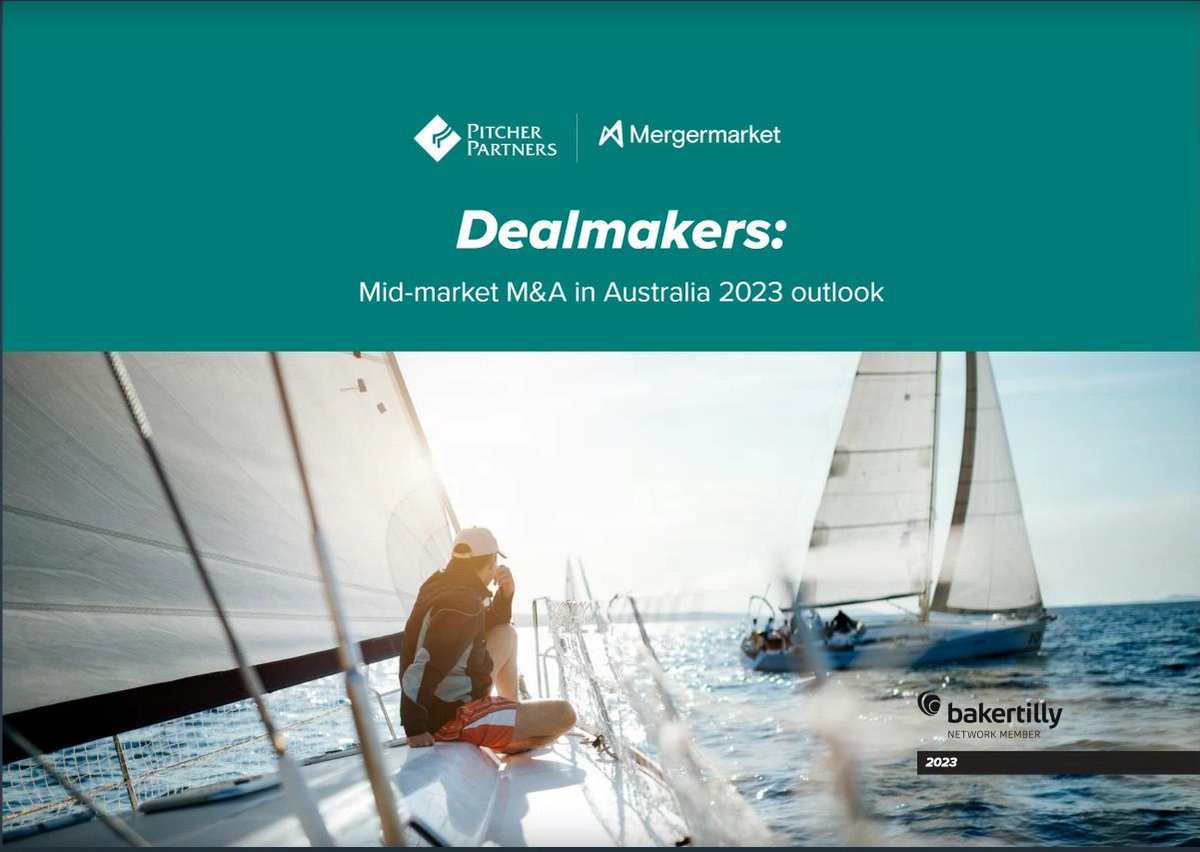 🧐 @Mergermarket ha presentado, junto a @PitcherPartner el informe «Dealmakers: Australia mid-market M&A outlook 2023». Es interesante saber lo que ha sucedido en el mercado australiano.👇
issuu.com/pitcherpartner…