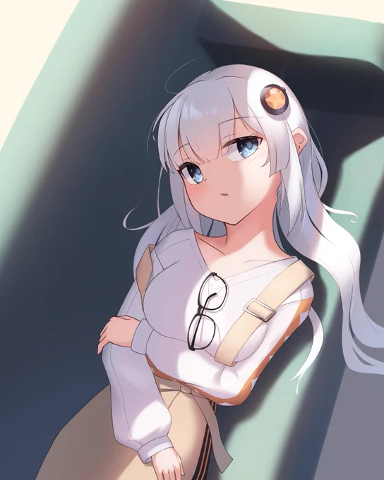 ソファに寝転がってる紲星あかりの絵です 