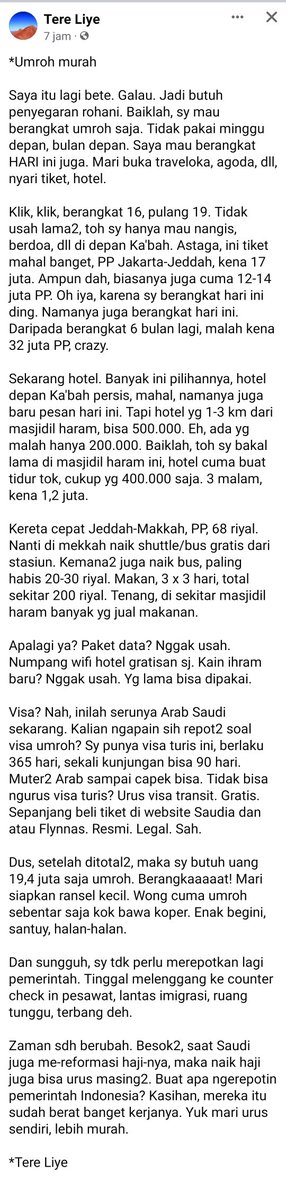 Umroh murah by Tere Liye