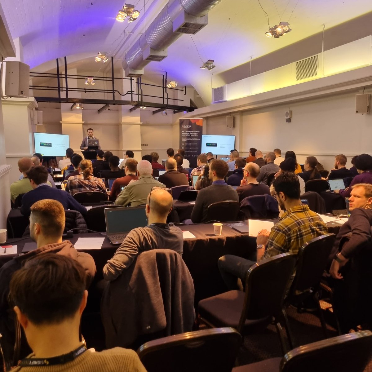 codurance's tweet image. #RustLang intermediate workshop with @jsfacchini is underway at @RustNationUK covering topics such as #GenericTraits #BlanketImplementation