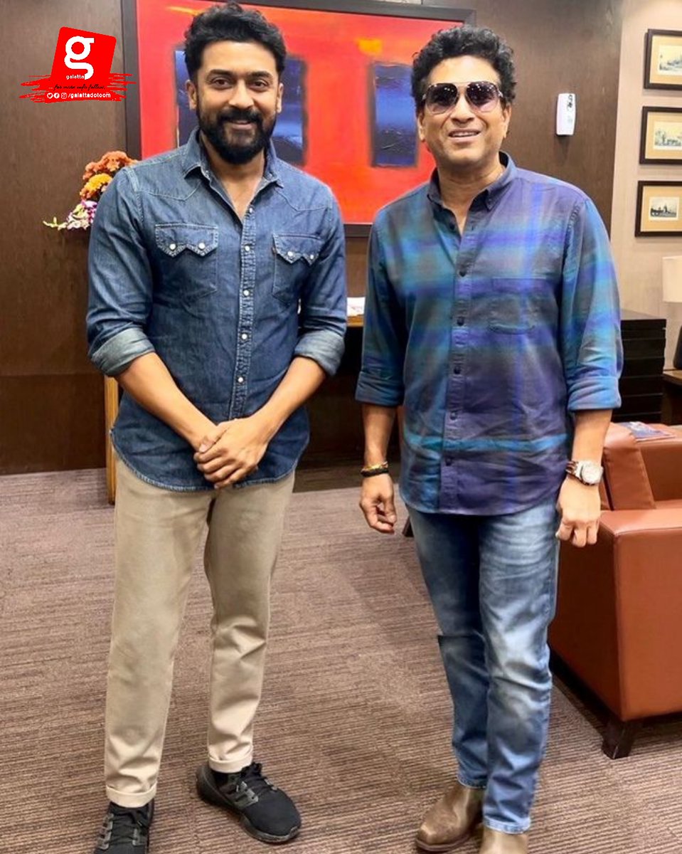 galattadotcom's tweet photo. Suriya meets Sachin Tendulkar⚡

@Suriya_offl @sachin_rt #masterblaster #SachinTendulkar #sachin #suriya #Suriya42 #Galatta https://t.co/oynkYojkrh