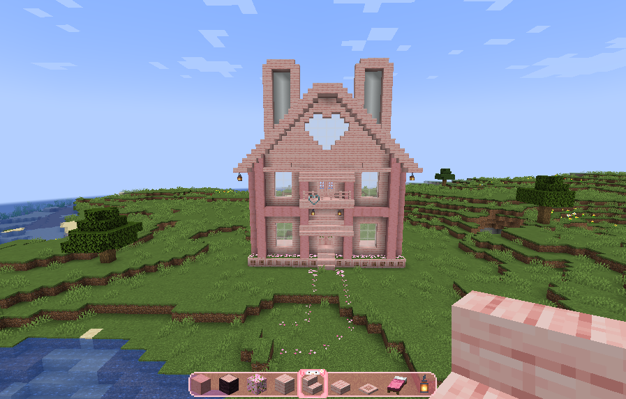 la madera rosita es la mejor cosa que se les ha ocurrido implementar en minecraft, me ENCANTA como queda  😭