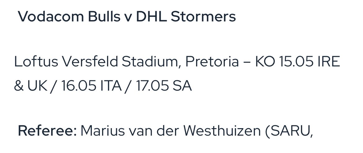 The ref that hates the Stormers the most. Great.