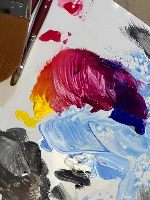 Seeing my palette while I paint 