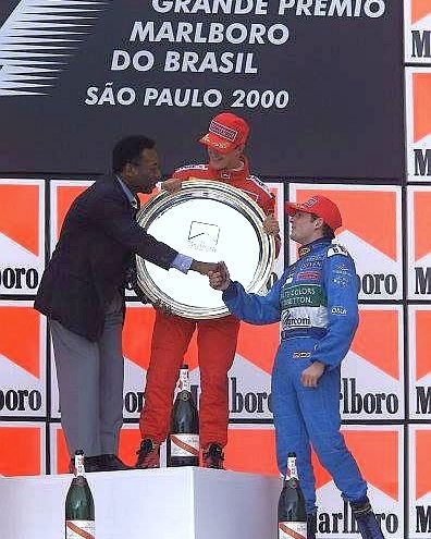 2000 BRAZIL Giancarlo Fisichella shaking hands with Pele at interlagos ✋️