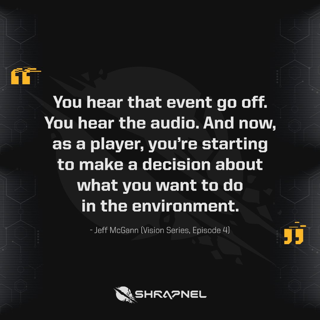 playSHRAPNEL's tweet photo. Sound as a Weapon 💥 #ShrapnelVisionSeries, Episode 4 is now live!

Join Clint, Jay, Jeff, &amp; Adrian as they dive into the audio world of #playSHRAPNEL. 

Listen now: https://t.co/O2a1IcDvDG https://t.co/8UPg1cFpG6