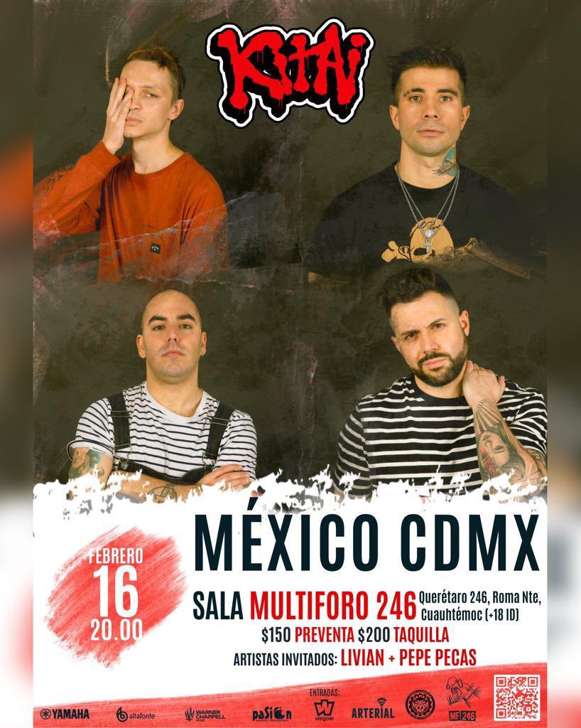migueeljurado's tweet photo. Mañana Jueves 16 se presentarán en la sala Multiforo 246 @MultiForo246 
KITAI un grupo de rock español de Madrid 🇪🇸@KITAI_Oficial 
“ÚLTIMOS TICKETS” #rock #RockStar #Concert #night #nightlife #musicartists #music #CDMX https://t.co/bcUpseh40E