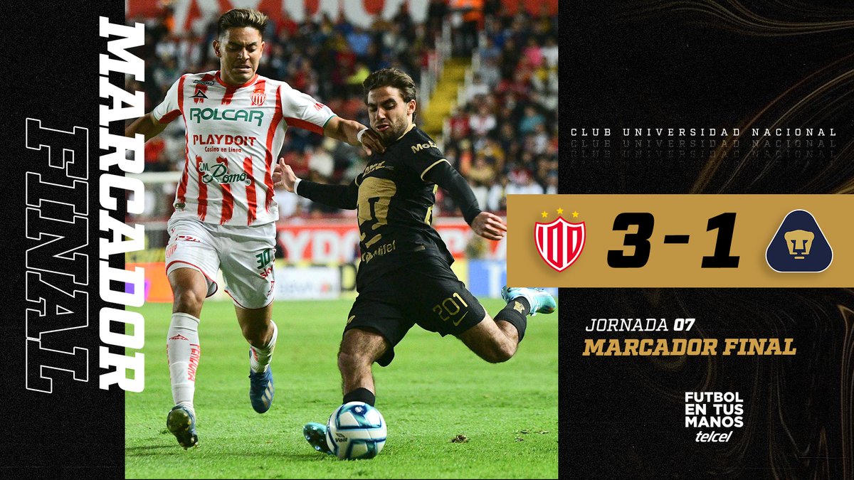 Fin del partido.  

#SoyDePumas #OrigenDeLaPasión #FutbolEnTusManos <a href="/Telcel/">Telcel</a>