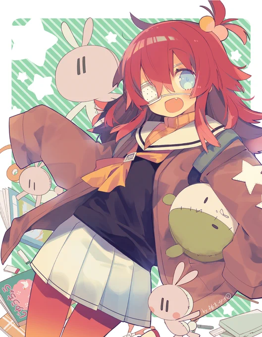 Skebどもどですー、お題が自由でしたのでせっかくなので昔JK化みたいなやつが流行ってた時に描いた私のPNの擬人化的な子久々に描いたよ(あくまで、私じゃなくてPNの擬人化だからね!) 