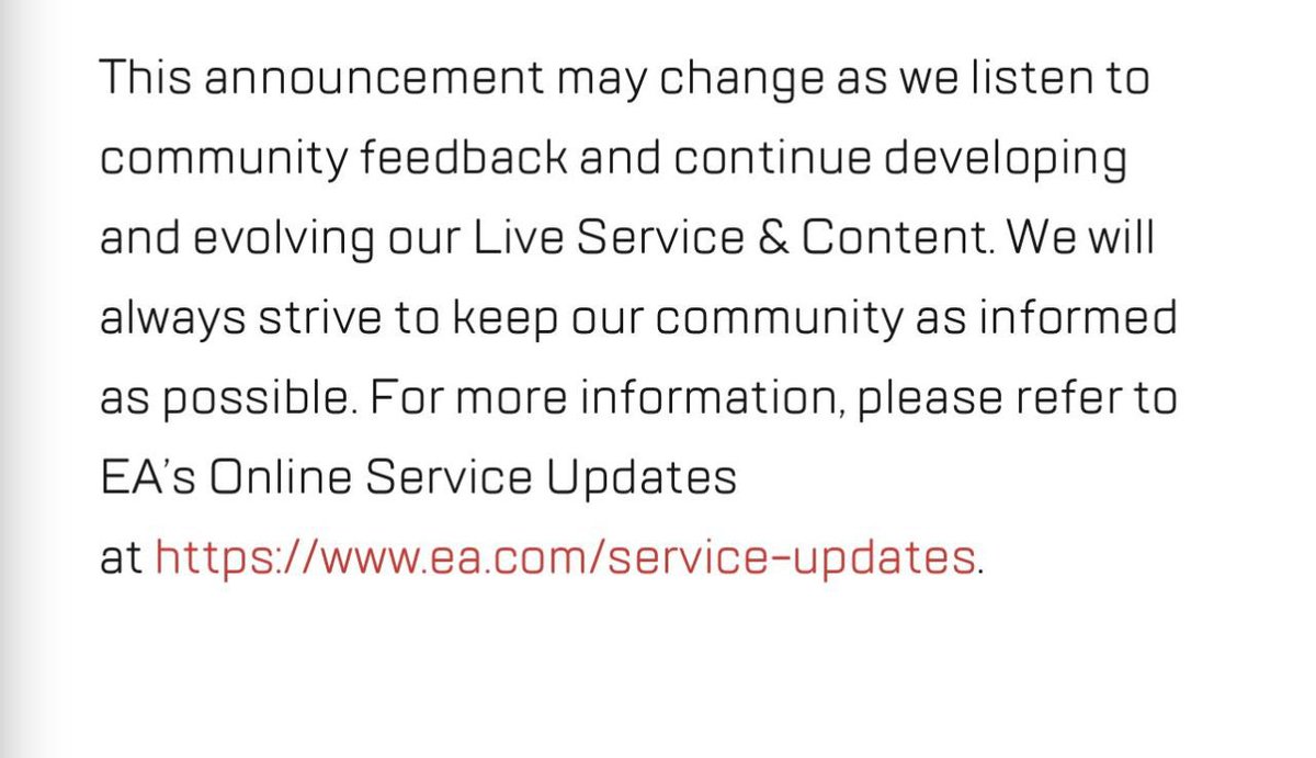 Está circulando esta imagen por la red, causando la tendencia, cosa que algunos lo toman qué pueden salvar el juego

Esto es falso, esta imagen proviene de las notas del parche publicado recientemente, este mismo se encuentra siempre al final de las notas del parche anteriores