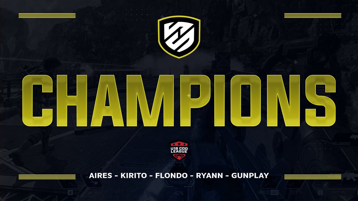 SEASON 2 CHAMPIONS!!🏆

<a href="/SureShotHQ/">SureShot</a> 

🏆 <a href="/3DAires/">Aires</a> 
🏆 @PantherWRLD 
🏆 @Ryann_Cod 
🏆 <a href="/Flondeezy/">🇲🇽</a> 
🏆 @gunplayk_ 
🏆 @EthanBeamz

#U18CDLS2 #TalentStartsHere