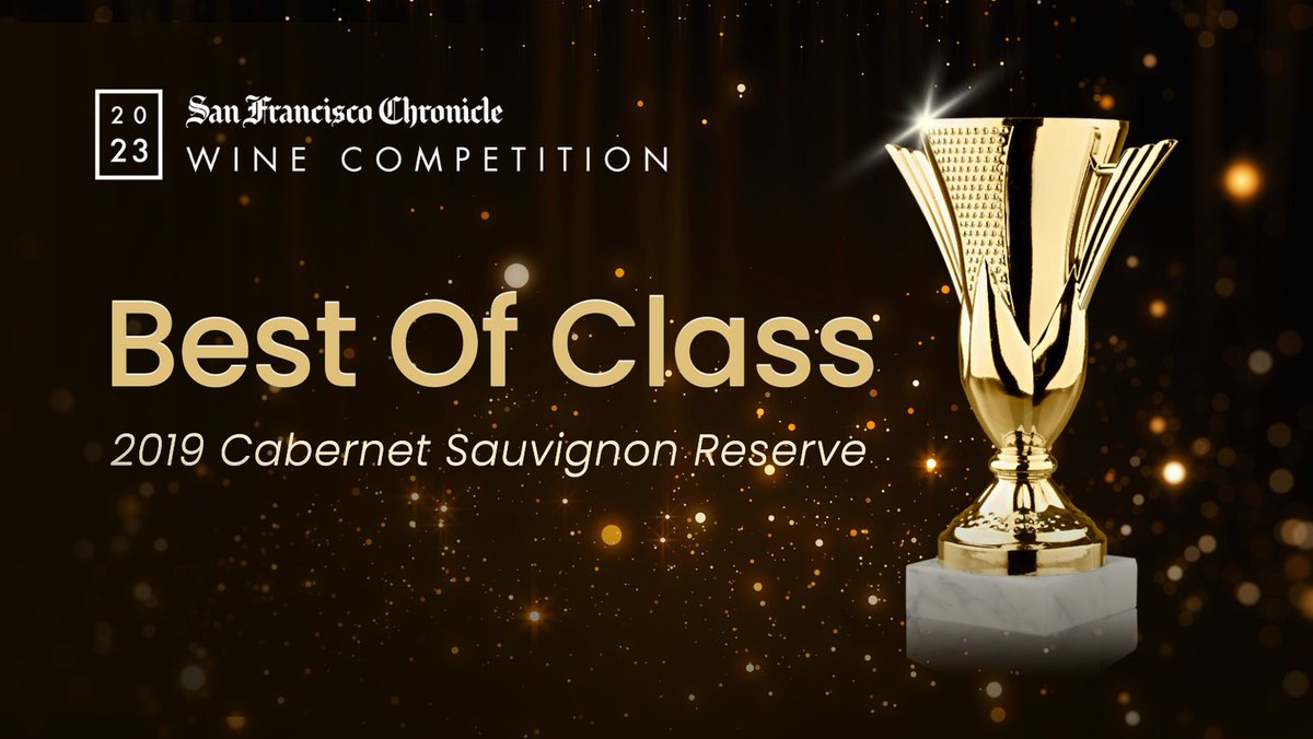 Our Cabernet Reserve continues to shine at SF Chronicle Wine Competition.  Once Sweepstakes Winner, this year Best of Class! Cheers to great Cabernet 🍷