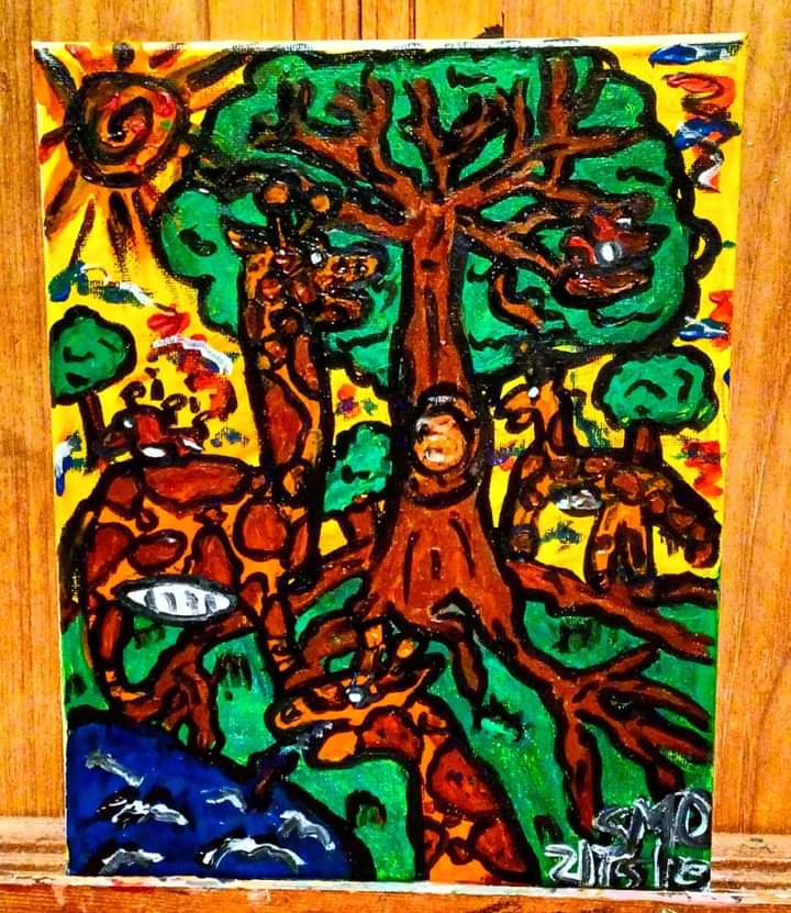 Giraffe painting.
.
.
.
#giraffepainting #yellowsky #acrylicpainting #oilsticks #mixedmedia #outsiderart #folkart #africanart #jungleart #canvaspainting #treepainting #inspirational #Creative #imagination #arttherapy #loveart #ArtistOnTwitter #contemporaryart
