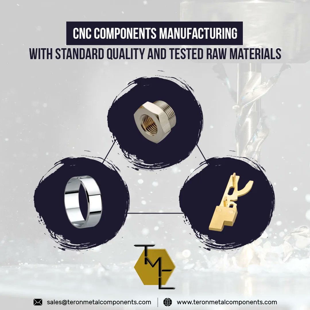TeronMetal's tweet photo. To become an ideal choice for customers, we manufacture CNC components using standard quality and tested raw materials. 

https://t.co/wmgzwbzZyu 

#CNCComponents #CNCParts #MachinedComponents #MachiningParts #ComponentsManufacturing https://t.co/y1K1FO52vU