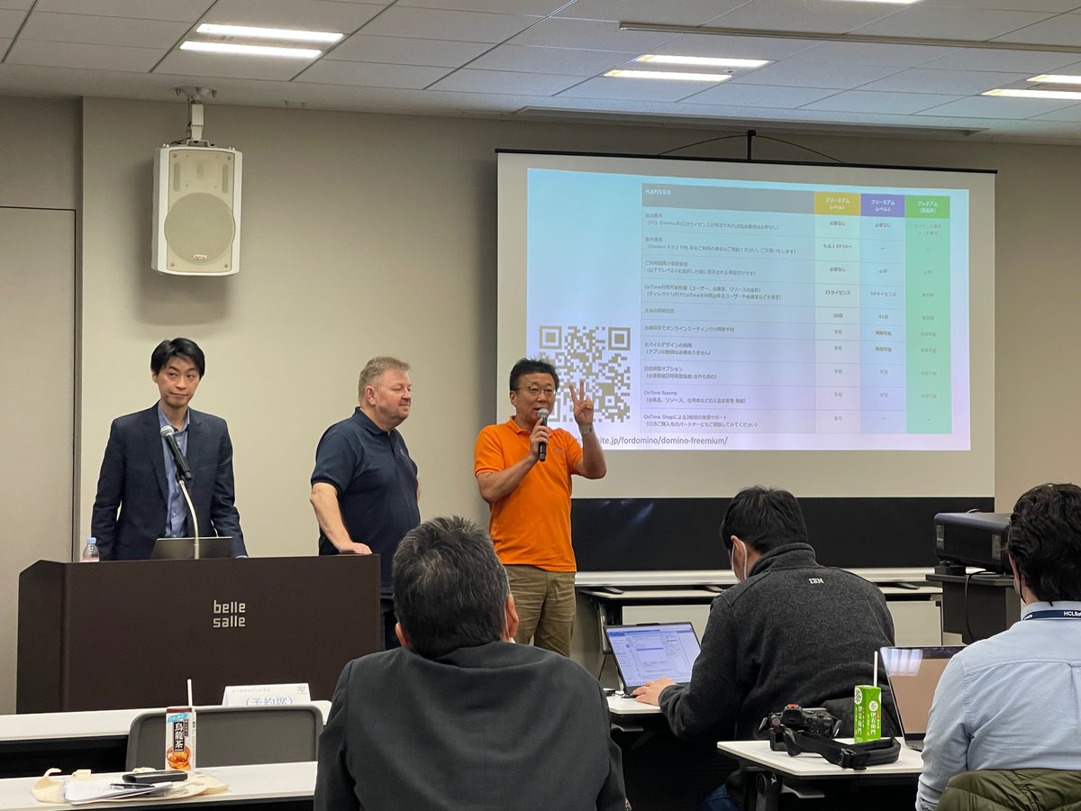 ontimesuite's tweet photo. Today we had the pleasure of presenting the OnTime Freemium for the Domino version of OnTime at the "Notes Consortium Festa" with @andrewmanby VP of Product Management from HCL Software. More than 100 customers have so far downloaded this new offering. #dominoforever @ontime_jp https://t.co/ikvmbK0Nmz