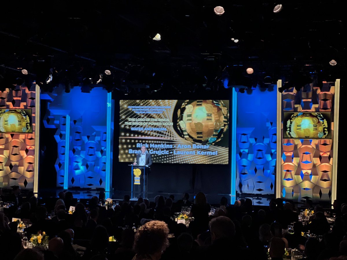 ILMVFX's tweet photo. Another VES Award win for The Lord of the Rings: The Rings of Power!

OUTSTANDING EFFECTS SIMULATIONS IN AN EPISODE, COMMERCIAL, OR REAL-TIME PROJECT

 Udûn; Water and Magma

Rick Hankins
Aron Bonar
Branko Grujcic
Laurent Kermel

#VESAwards | @LOTRonPrime https://t.co/rwA4GjWSPx