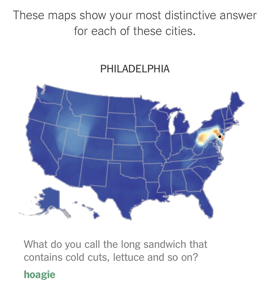 Heather A. Curry, M.D. (@hcurrymd) on Twitter photo According to <a href="/nytimes/">The New York Times</a> my dialect most closely matches #Philadelphia #Pittsburgh & #Richmond Makes sense-early years in the DC area with most of my life spent in/around Philly. Apparently not even 4 year residency at the incomparable @WashURadOnc could get me to say “sub”#Hoagie According to <a href="/nytimes/">The New York Times</a> my dialect most closely matches #Philadelphia #Pittsburgh & #Richmond Makes sense-early years in the DC area with most of my life spent in/around Philly. Apparently not even 4 year residency at the incomparable @WashURadOnc could get me to say “sub”#Hoagie