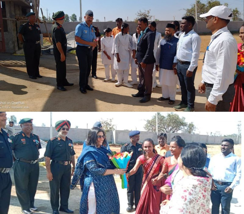 DOMGOK's tweet photo. Air Comdr. B.S Kanwar VSM DDG NCC, KAR &amp; GOA Directorate, and Grp. Comdr. Lt. Col. Freeman, CO &amp; AO of 10 KAR BN Kolar, paid a visit to Dr. APJ Abdul Kalam Residential School, (1/2) https://t.co/HDPxGyOU1J