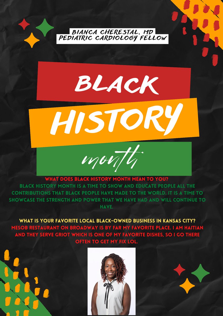 CM is passionate about DEI and will continue to highlight some of our dynamic staff members during Black History Month. See what one of our current Pediatric Cardiology Fellows has to say about Black History and one of her favorite Black-owned restaurants in Kansas City.