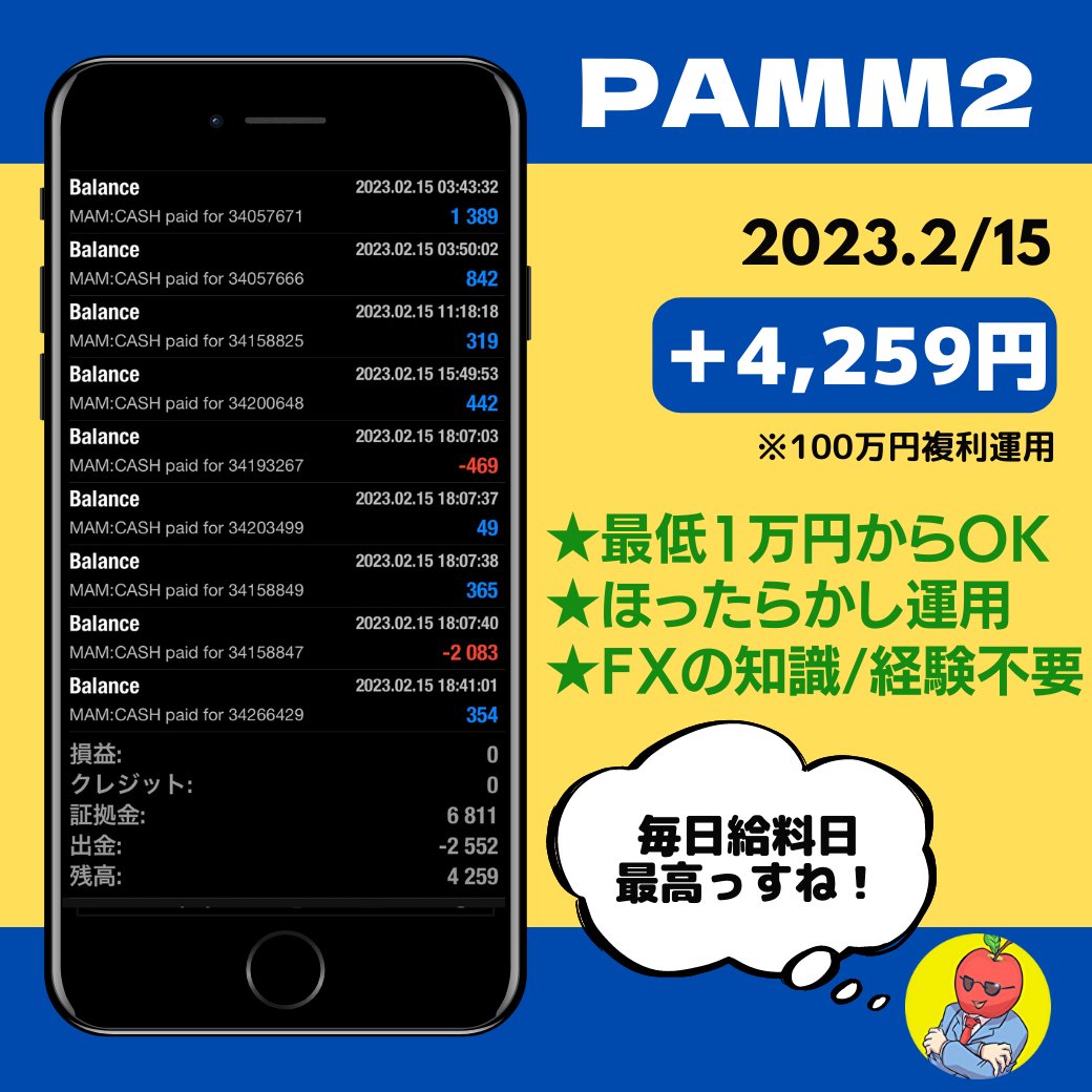 Q.お金が欲しいです
A.PAMMやればいい

#FX初心者 
#お金に困ってます 
#参加者日本一