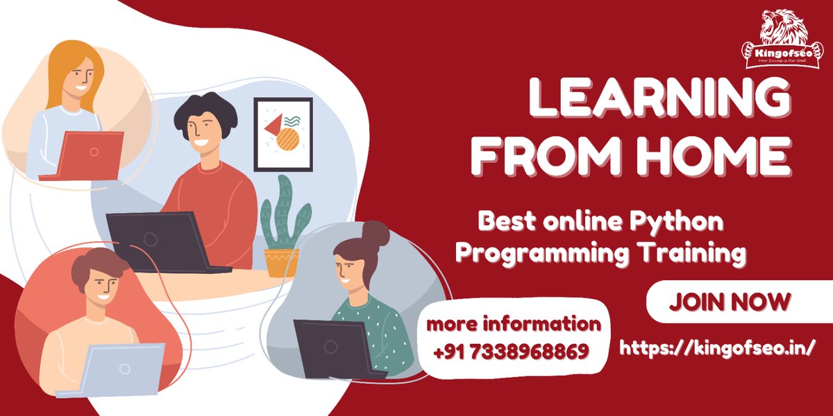KingofseoIndia's tweet image. Learn from Home
Python Programming
Register Now!
Call: +91 73389 68869
Website link: kingofseo.in/python-trainin…
#Bestpythoncourse #Bestpythoncourseinchennai #Bestpythontraininginchennai #pythonprogramminginchennai #toptraininginstituteinchennai