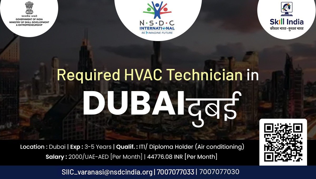 NSDCI_Varanasi's tweet photo. We're #Hiring!

Explore your career in Dubai as "HVAC Technician"
Company Name : World Security
Qualification: ITI/Diploma (Air Conditioning)
Exp: 3-5 Years
Salary: 2000/ UAE-AED
Location: Dubai
Apply for Job: https://t.co/74OFHQuv7q "foreign jobs" Job I'd 6997

#internationaljob https://t.co/XiUwq5etQV