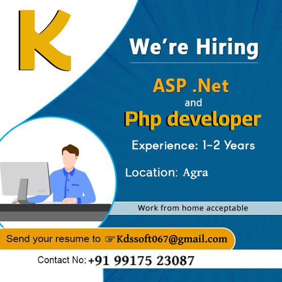 hariomsharmagd's tweet image. We are looking for
##Php developer
##Asp.net
Contact :- +91 99175 23087