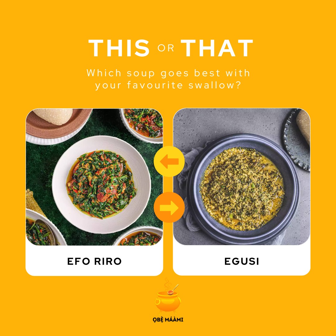 Everyone has a favourite. What's yours?
#obemaami
#soupinatub
#lagossoupbowls 
#egusisoup
#eforiro