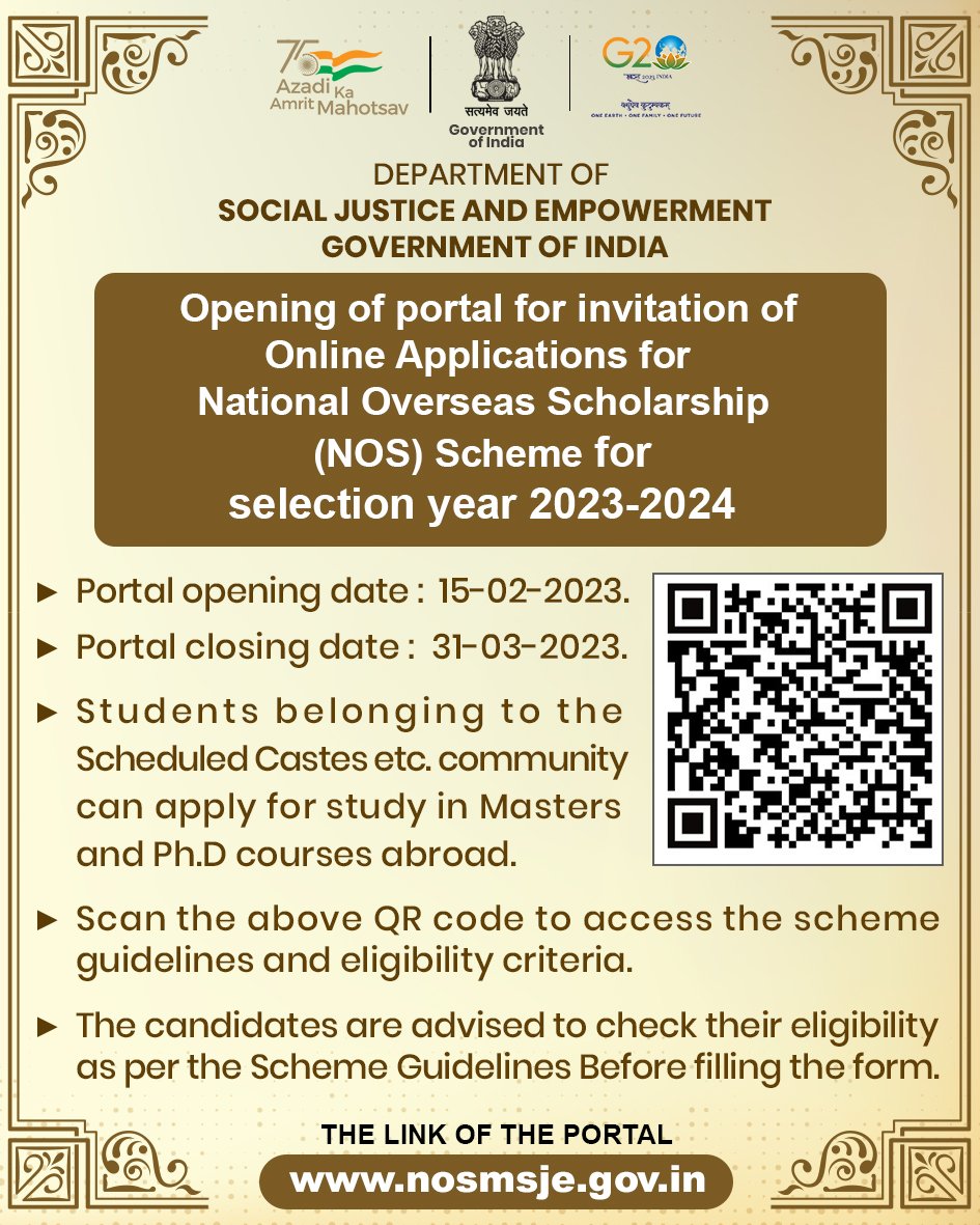Registration for the NOS - 2023 is open! 

If you need support in this process, email us on eklavyagsp@gmail.com. 

We're proud to provide free mentorship through our flagship Global Scholars Program to aspirants from marginalized communities over the past year.
@EklavyaMovement
