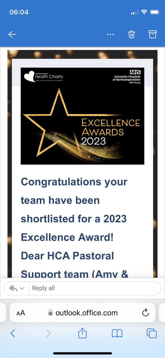 So honoured to be shortlisted for an Excellence award for the pastoral care of HCSWs we have provided over the last year. 😊 #teamngh #hcsw #WeAreHCSWs #pastoralcare