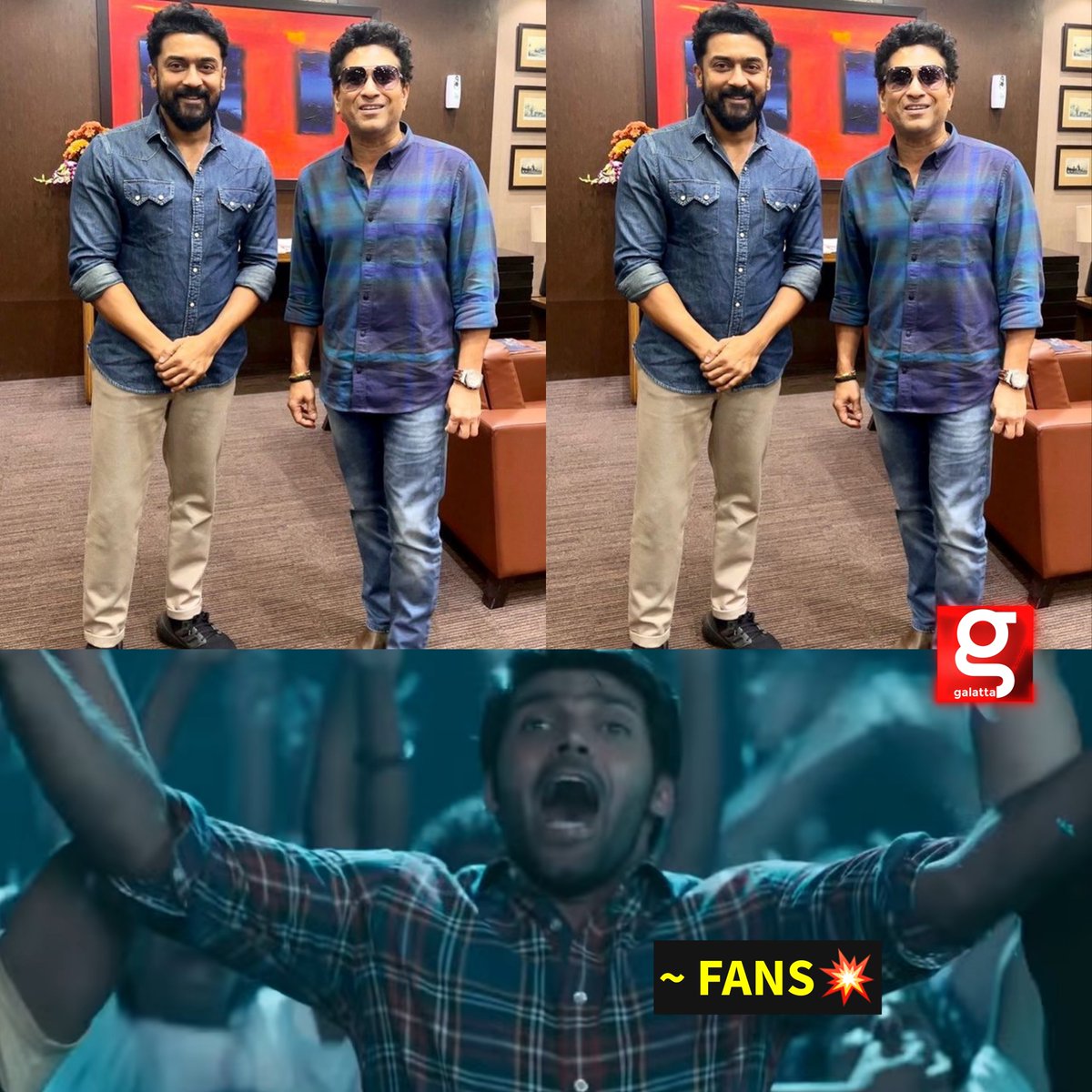 galattadotcom's tweet photo. நடிப்பி்ன் நாயகனும் ஆட்ட நாயகனும்🔥

@Suriya_offl @sachin_rt #Suriya #SachinTendulkar #Suriya42 #Rolex #Sachin #Galatta https://t.co/VazlxmSDHe