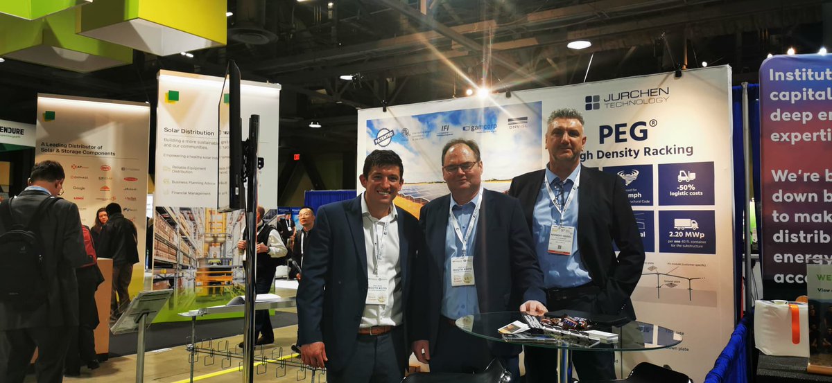 JurchenTech's tweet image. Day Two at Intersolar North America Drop by our booth #2041 to see PEG EW in person, our high-density, simplified racking solution ideal for hurricane prone regions. More Info about PEG: bit.ly/3I15N3v
#renewables #solar #intersolar #intersolarnorthamerica #peg