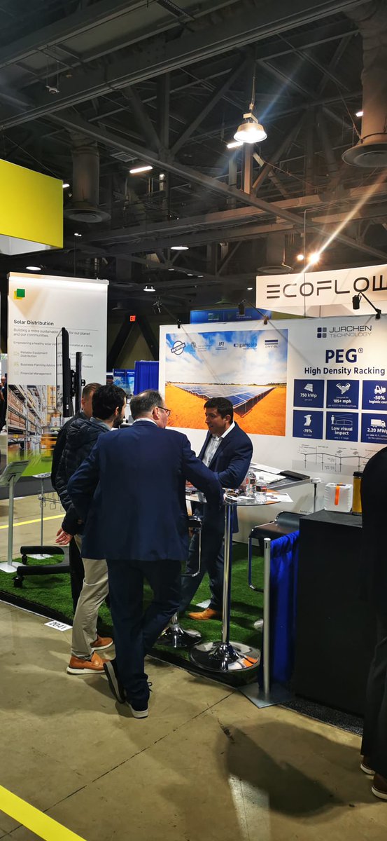 JurchenTech's tweet image. Day Two at Intersolar North America Drop by our booth #2041 to see PEG EW in person, our high-density, simplified racking solution ideal for hurricane prone regions. More Info about PEG: bit.ly/3I15N3v
#renewables #solar #intersolar #intersolarnorthamerica #peg